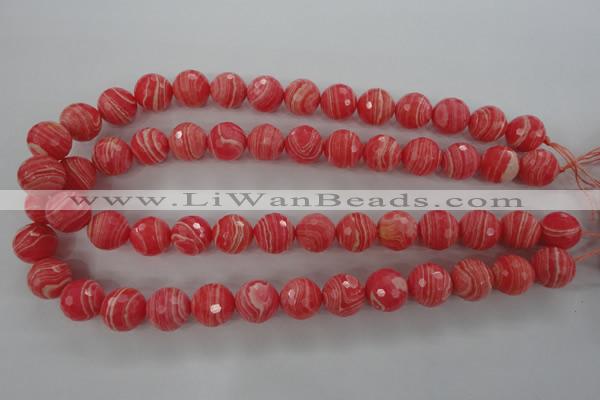 CRC404 15.5 inches 12mm faceted round synthetic rhodochrosite beads