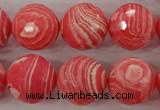 CRC406 15.5 inches 16mm faceted round synthetic rhodochrosite beads