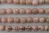 CRC451 15.5 inches 6mm faceted round Argentina rhodochrosite beads