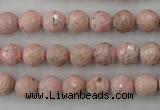 CRC452 15.5 inches 8mm faceted round Argentina rhodochrosite beads