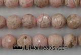 CRC455 15.5 inches 14mm faceted round Argentina rhodochrosite beads