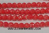 CRC511 15.5 inches 6mm faceted round synthetic rhodochrosite beads