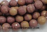 CRC59 15.5 inches 10mm faceted round rhodochrosite gemstone beads