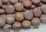 CRC72 15.5 inches 12mm flat round rhodochrosite gemstone beads