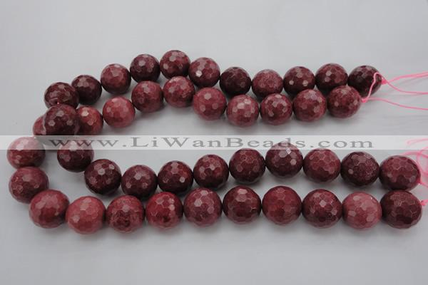 CRC807 15.5 inches 18mm faceted round Brazilian rhodochrosite beads