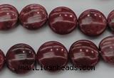 CRC815 15.5 inches 14mm flat round Brazilian rhodochrosite beads