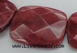 CRC853 15.5 inches 30*40mm faceted rectangle Brazilian rhodochrosite beads