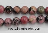 CRD02 15.5 inches 8mm round natural rhodonite gemstone beads