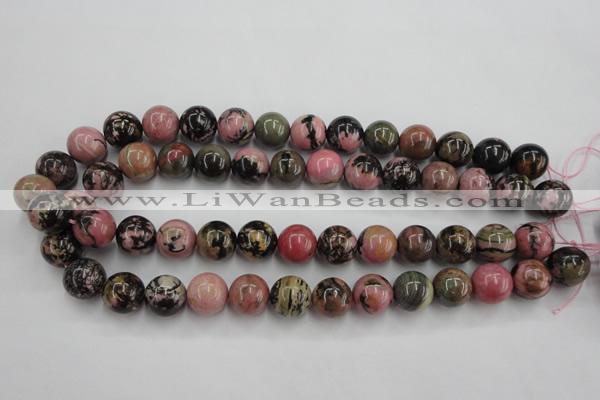 CRD04 15.5 inches 12mm round natural rhodonite gemstone beads