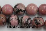 CRD06 15.5 inches 16mm round natural rhodonite gemstone beads