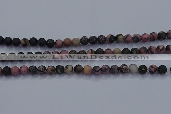 CRD24 15.5 inches 6mm round matte rhodonite beads wholesale