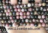 CRD352 15.5 inches 8mm round rhodonite beads wholesale