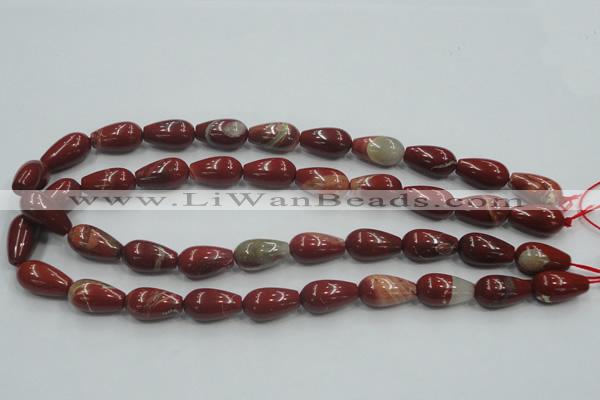 CRE04 16 inches 10*20mm teardrop natural red jasper beads wholesale