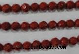 CRE101 15.5 inches 6mm faceted round red jasper beads wholesale