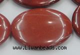 CRE14 16 inches 30*40mm oval natural red jasper beads wholesale