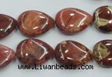 CRE15 16 inches 13*18mm flat teardrop natural red jasper beads wholesale