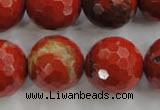 CRE159 15.5 inches 20mm faceted round red jasper beads wholesale