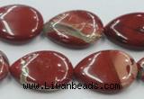 CRE16 16 inches 18*25mm flat teardrop natural red jasper beads wholesale