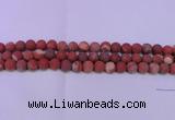 CRE160 15.5 inches 4mm round matte red jasper beads