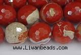 CRE334 15.5 inches 12mm faceted round red jasper beads