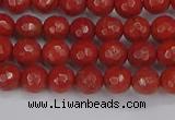 CRE338 15.5 inches 4mm faceted round red jasper beads