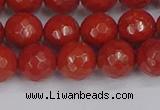 CRE341 15.5 inches 10mm faceted round red jasper beads