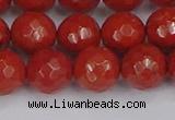 CRE342 15.5 inches 12mm faceted round red jasper beads