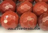 CRE361 15 inches 8mm faceted round red jasper beads wholesale