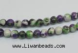 CRF01 15.5 inches 4mm round dyed rain flower stone beads wholesale