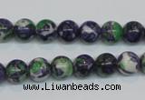 CRF03 15.5 inches 8mm round dyed rain flower stone beads wholesale