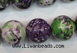 CRF08 15.5 inches 18mm round dyed rain flower stone beads wholesale