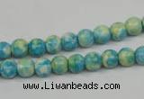 CRF101 15.5 inches 6mm round dyed rain flower stone beads wholesale