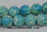 CRF105 15.5 inches 14mm round dyed rain flower stone beads wholesale