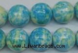 CRF106 15.5 inches 16mm round dyed rain flower stone beads wholesale