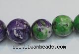 CRF11 15.5 inches multi sizes round dyed rain flower stone beads