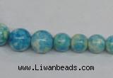 CRF111 15.5 inches 6mm - 14mm round dyed rain flower stone beads