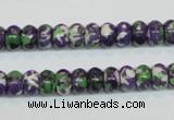 CRF14 15.5 inches 5*8mm rondelle dyed rain flower stone beads wholesale