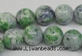 CRF154 15.5 inches 12mm round dyed rain flower stone beads wholesale