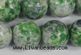 CRF158 15.5 inches 20mm round dyed rain flower stone beads wholesale