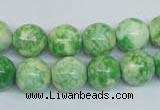 CRF184 15.5 inches 12mm round dyed rain flower stone beads wholesale