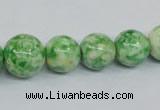 CRF192 15.5 inches 10mm - 20mm round dyed rain flower stone beads