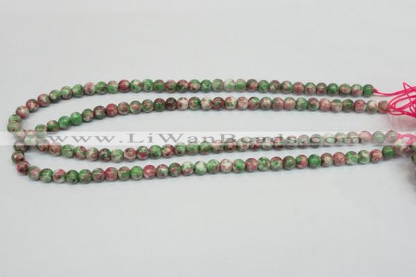 CRF22 15.5 inches 6mm round dyed rain flower stone beads wholesale