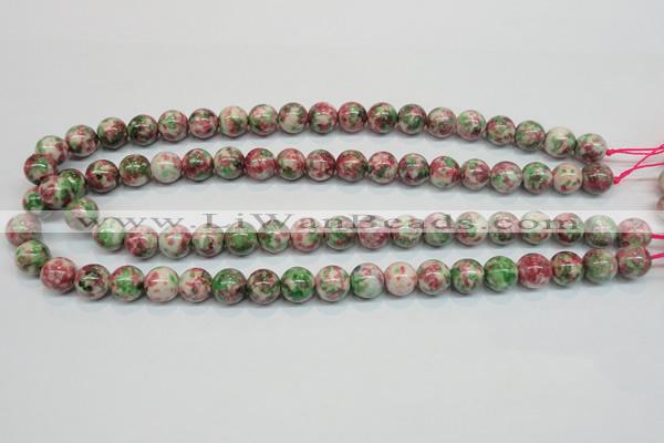 CRF25 15.5 inches 12mm round dyed rain flower stone beads wholesale