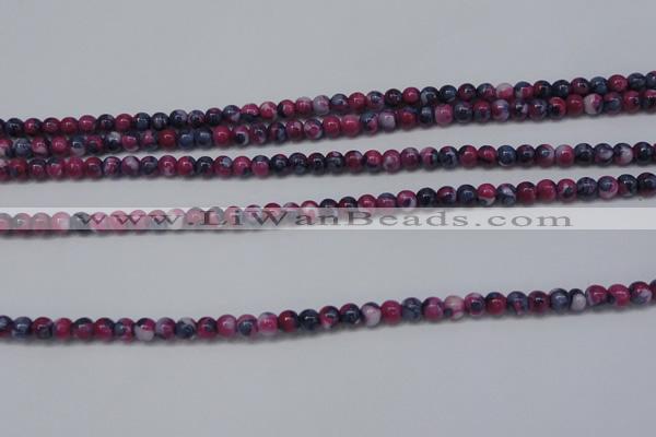 CRF273 15.5 inches 3mm round dyed rain flower stone beads