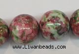 CRF29 15.5 inches 20mm round dyed rain flower stone beads wholesale