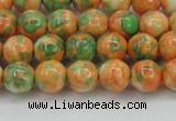 CRF309 15.5 inches 8mm round dyed rain flower stone beads wholesale