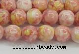 CRF317 15.5 inches 10mm round dyed rain flower stone beads wholesale