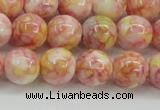 CRF318 15.5 inches 12mm round dyed rain flower stone beads wholesale