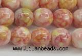 CRF319 15.5 inches 14mm round dyed rain flower stone beads wholesale