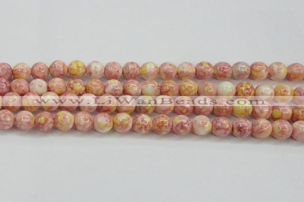 CRF319 15.5 inches 14mm round dyed rain flower stone beads wholesale